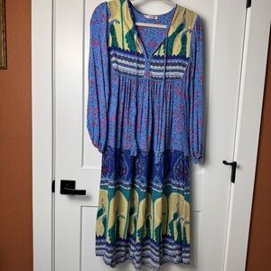 R.Vivimos boho midi dress